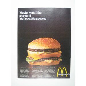 McDonalds Hamburger Bic Mac ADVERT 1960s Vintage Print Ad M